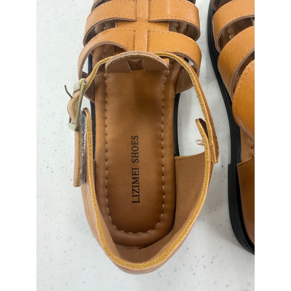 Lizimei Tan Faux Leather Fisherman Sandals  Women's Size 5.5 (CN 225) NEW-no tag - Picture 7 of 11